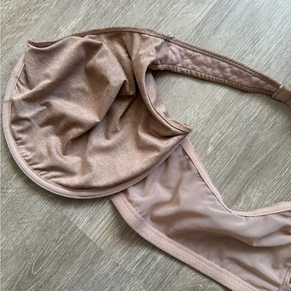 DELIMIRA Racerback Plunge Front Closure Bra W542A Beige Size 46DD